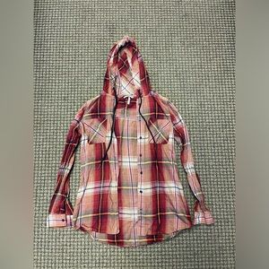 Women’s BKE Button Up Hooded Shirt XS